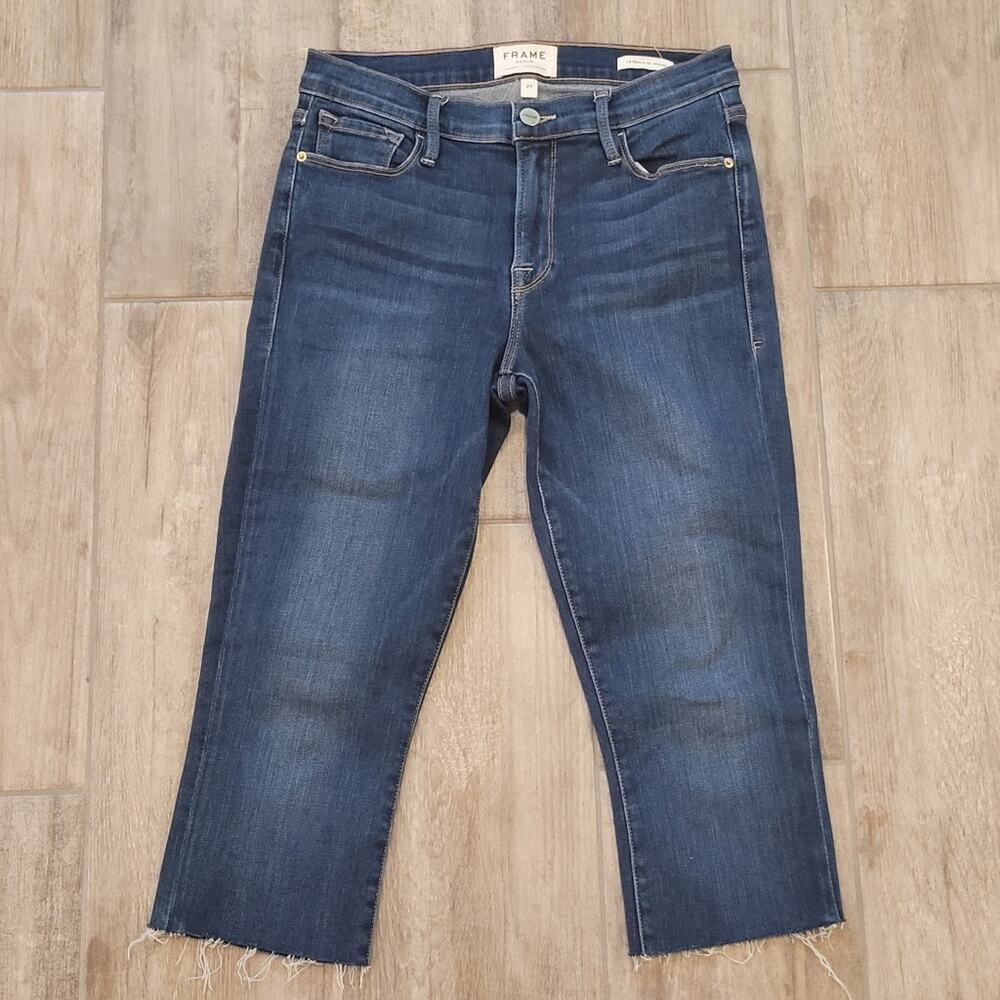 Frame Jeans Women Size 27 Le Skinny de‎ Jeanne Mid-Rise Cropped Capri Denim